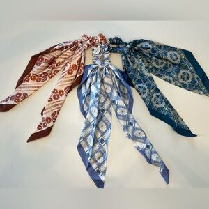 Set of 3 Anthropologie Scrunchies Scarf spring satin
